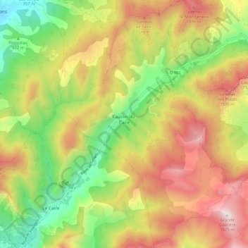 Faucon-du-Caire topographic map, elevation, terrain