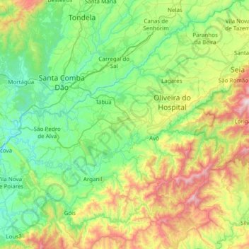 Rio Alva topographic map, elevation, terrain