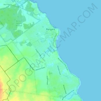 Bargara topographic map, elevation, terrain