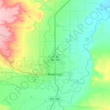Riverton topographic map, elevation, terrain