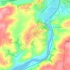 Llangain topographic map, elevation, terrain