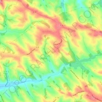Belcastel topographic map, elevation, terrain