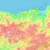 Province d'Al Hoceïma topographic map, elevation, terrain