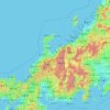 Chubu Region topographic map, elevation, terrain