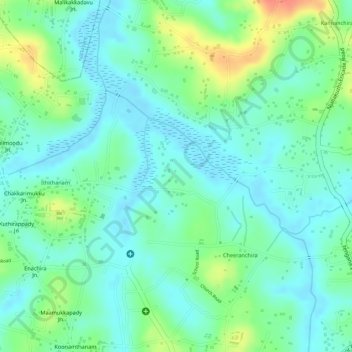 Cheeranchira topographic map, elevation, terrain