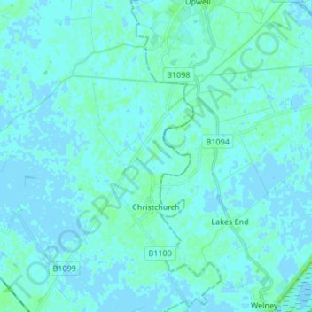 Christchurch topographic map, elevation, terrain