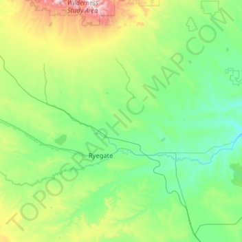 Golden Valley County topographic map, elevation, terrain