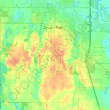 Center Township topographic map, elevation, terrain