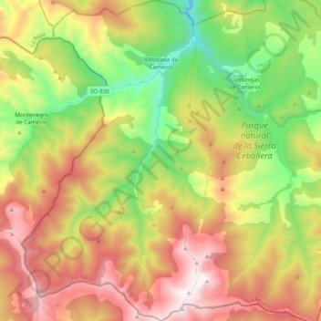 Villoslada de Cameros topographic map, elevation, terrain
