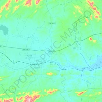 Aparecida topographic map, elevation, terrain