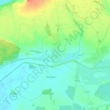 Kosice topographic map, elevation, terrain