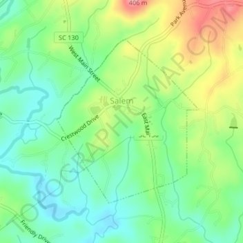 Salem topographic map, elevation, terrain