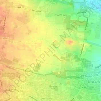 Burgage topographic map, elevation, terrain