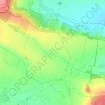 Chodovlice topographic map, elevation, terrain