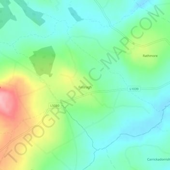 Fostragh topographic map, elevation, terrain