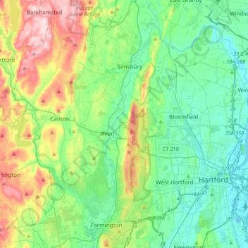 Farmington River topographic map, elevation, terrain