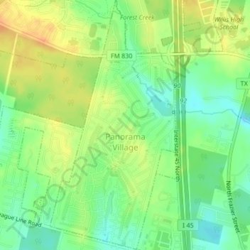 Panorama Village topographic map, elevation, terrain