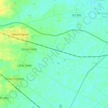Great Hale topographic map, elevation, terrain