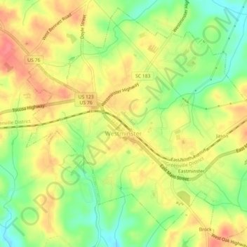 Westminster topographic map, elevation, terrain