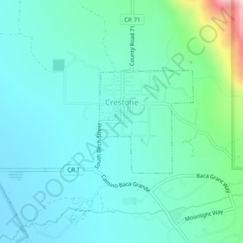 Crestone topographic map, elevation, terrain