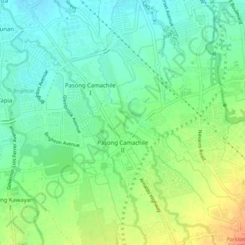 Pasong Camachile II topographic map, elevation, terrain