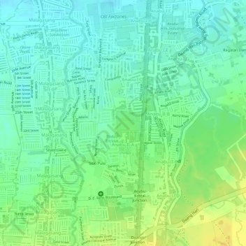 Anabu II-A topographic map, elevation, terrain