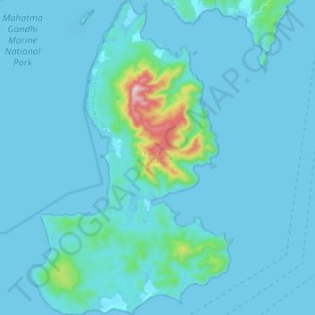 Rutland Island topographic map, elevation, terrain