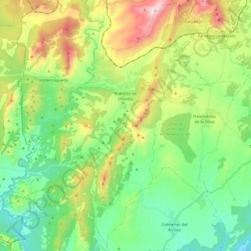 Robledo de Chavela topographic map, elevation, terrain