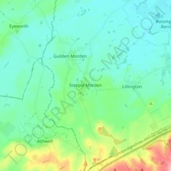 Steeple Morden topographic map, elevation, terrain