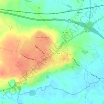 Carnalbanagh West topographic map, elevation, terrain