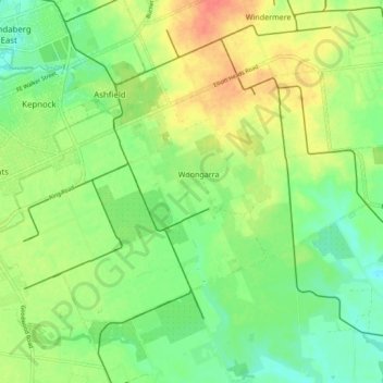 Woongarra topographic map, elevation, terrain