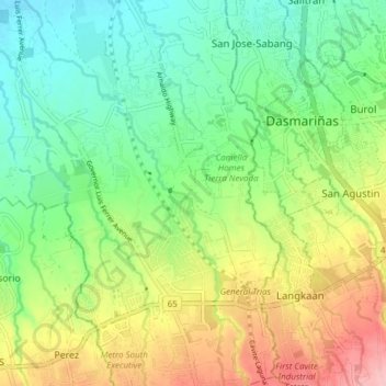 San Francisco topographic map, elevation, terrain