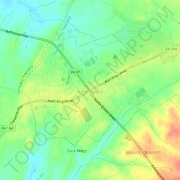 Littlestown topographic map, elevation, terrain