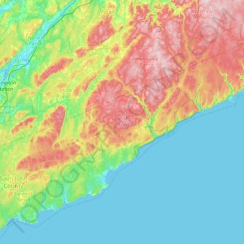 Saint Martins Parish topographic map, elevation, terrain
