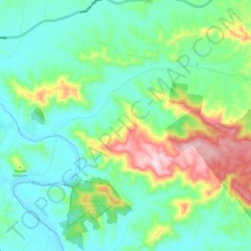 Gregors Creek topographic map, elevation, terrain