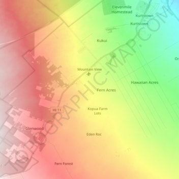 Mountain View topographic map, elevation, terrain