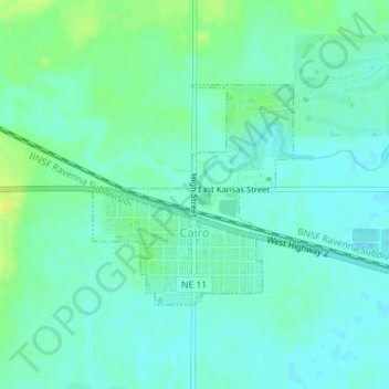 Cairo topographic map, elevation, terrain