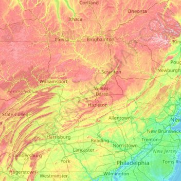 Susquehanna River topographic map, elevation, terrain