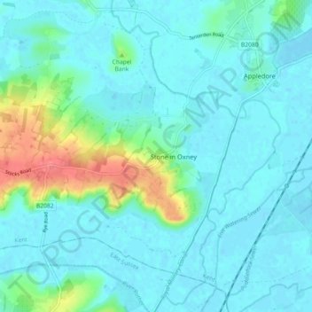 Stone-cum-Ebony topographic map, elevation, terrain