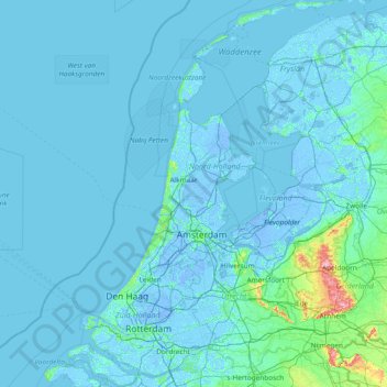 Holland topographic map, elevation, terrain