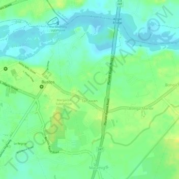 Tanawan topographic map, elevation, terrain