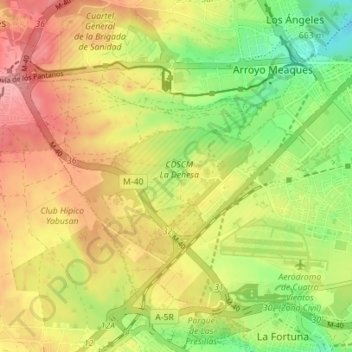 Campamento topographic map, elevation, terrain