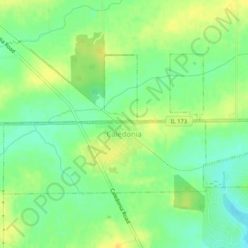 Caledonia topographic map, elevation, terrain