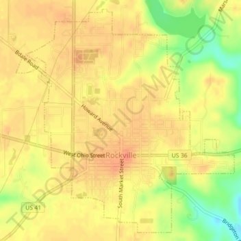 Rockville topographic map, elevation, terrain