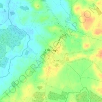 Kiltimagh topographic map, elevation, terrain