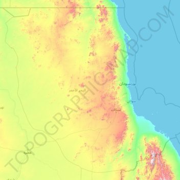 Red Sea State topographic map, elevation, terrain