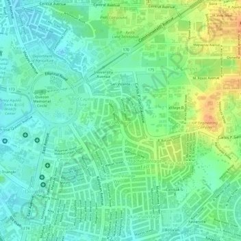 UP Village topographic map, elevation, terrain