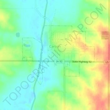 Carson topographic map, elevation, terrain