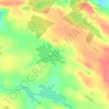 Lough Derryduff topographic map, elevation, terrain