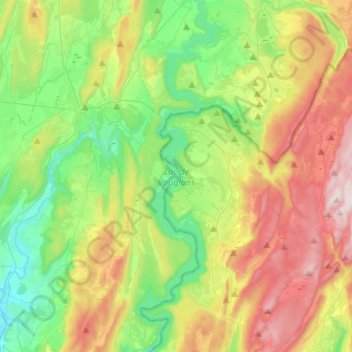 Lac de Vouglans topographic map, elevation, terrain